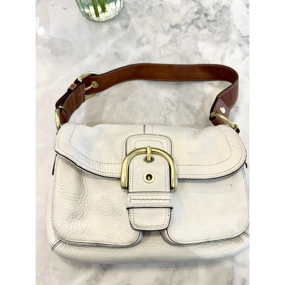 RARE Vintage Y2K Coach Soho Signature Leather Flap Shoulder Bag - Picture 7 of 16